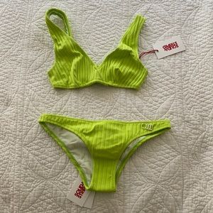 NWT Solid & Striped neon bikini set - XS top, S bottom